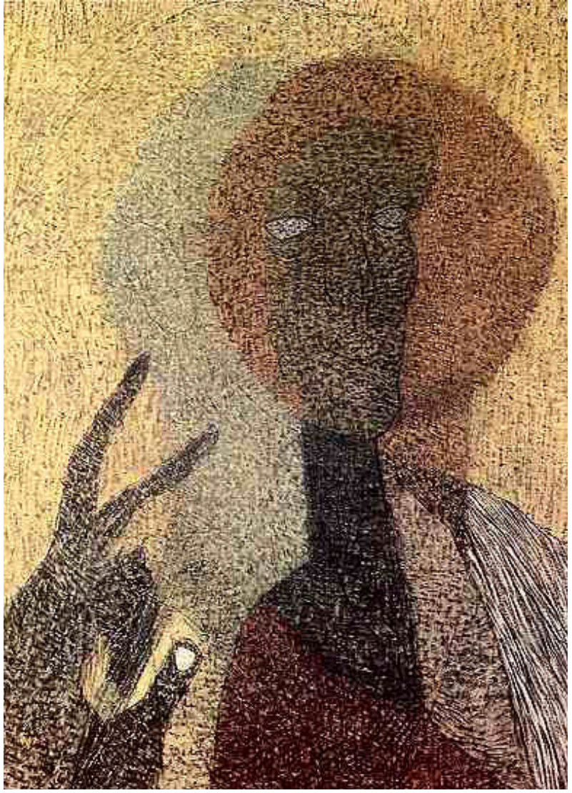 Autoportrait de l'artiste hongrois Lajos Vajda, dessin ou peinture en buste.